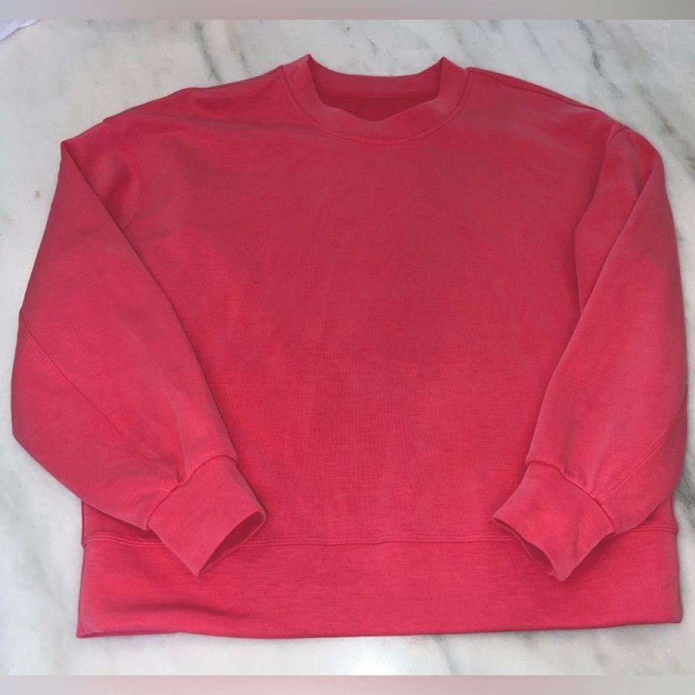Lululemon Softstreme pullover crewneck glaze pink sz 4 read flaws